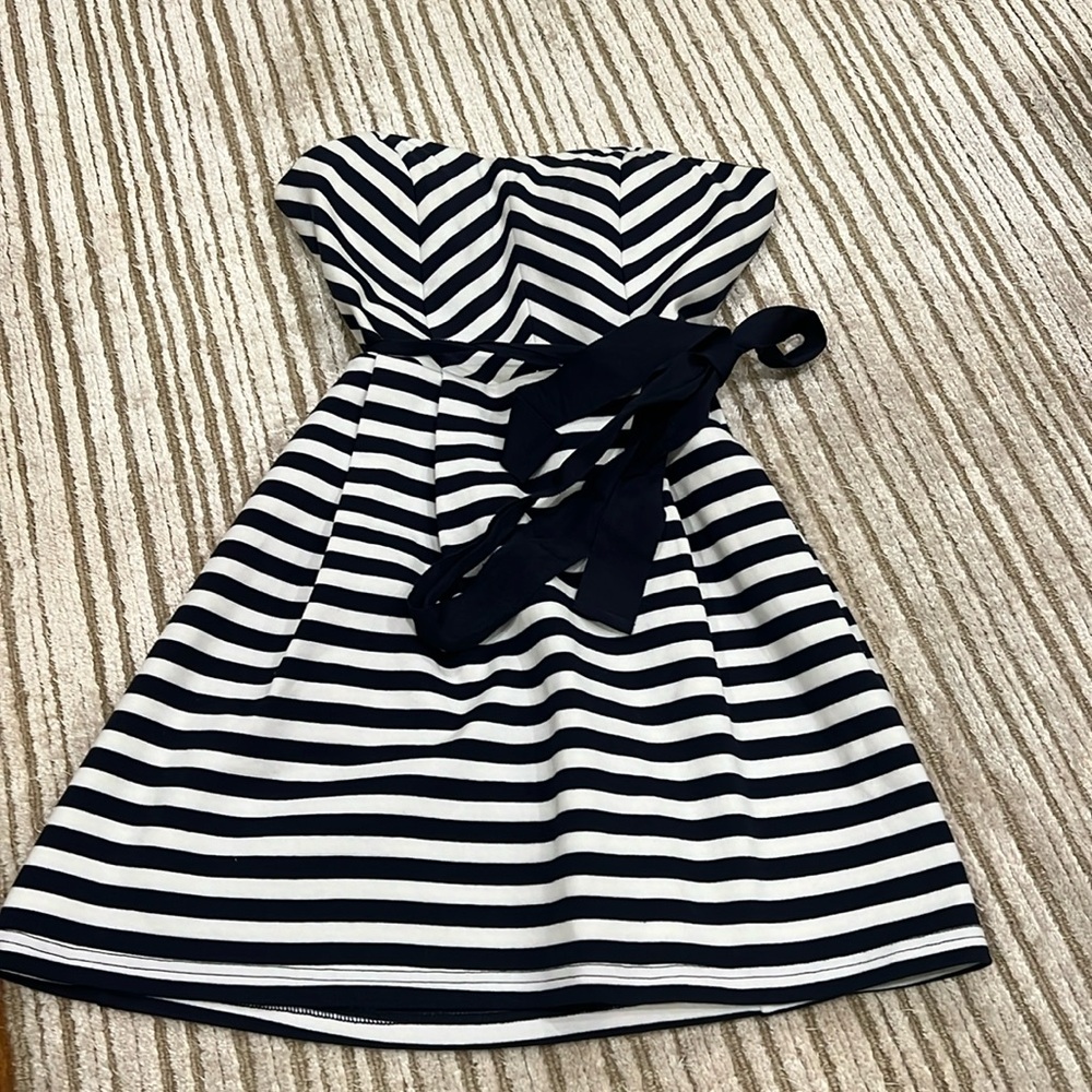 Blue nautical dress | strapless - size L